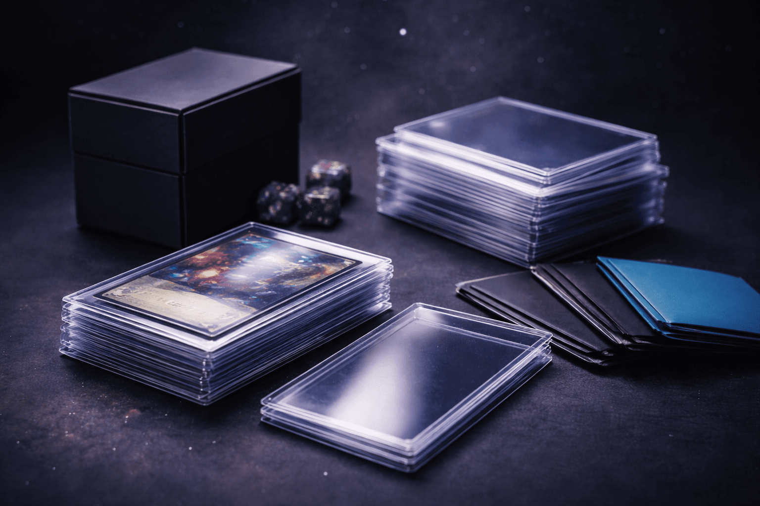 Trading card accessories on display